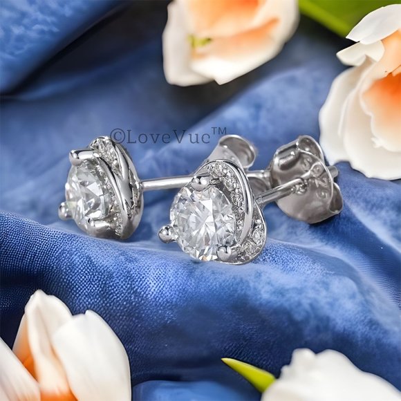 Certified 1ct. t.w. Diamond Love Knot Brilliant Cut Stud Earrings - Picture 5 of 15